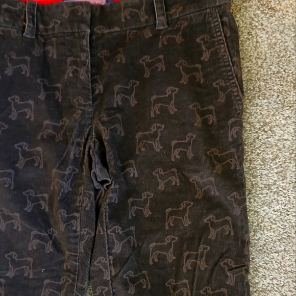 Vineyard Vines Mid-Rise Dog Print Wide Leg Corduroy Pants Women's Size 0 - Picture 3 of 5